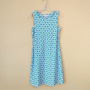Jude Connally Beth Ikat Knit Dress in Soft Blue and White - Small